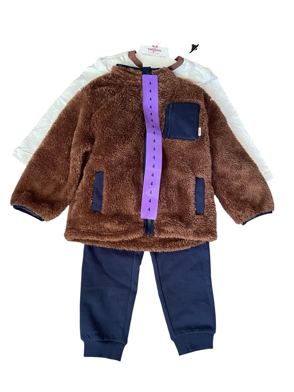 Catimini - Kids 3 Piece Fleece jacket + Cargo Jogger & Shirt Set